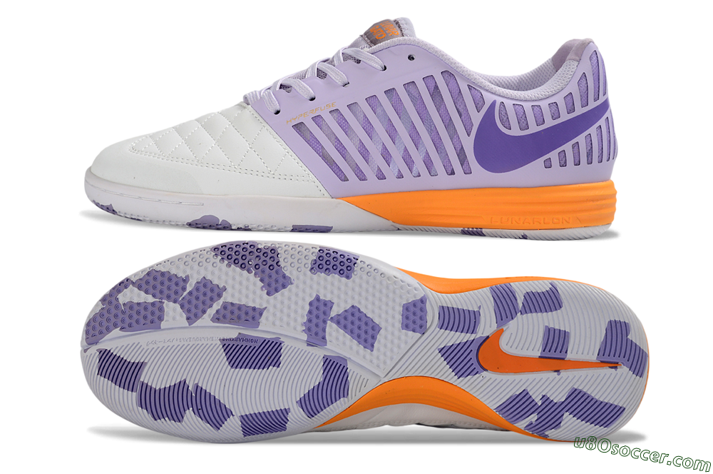 Nike Lunar Gato 2 IC Indoor & Futsal Soccer Shoes - Purple/Lavender Burst/Orange Accent 0