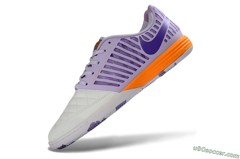 Nike Lunar Gato 2 IC Indoor & Futsal Soccer Shoes - Purple/Lavender Burst/Orange Accent 5
