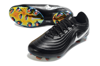 Nike Tiempo Legend 11 Elite FG Firm Ground Soccer Cleats - Black/Metallic Silver/Rainbow