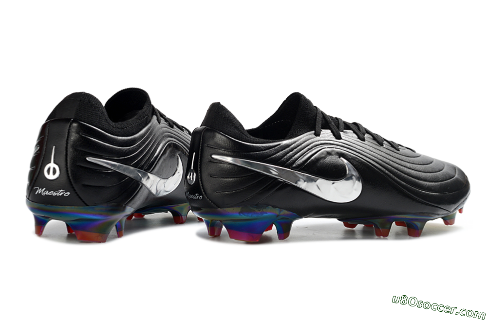 Nike Tiempo Legend 11 Elite FG Firm Ground Soccer Cleats - Black/Metallic Silver/Rainbow 6