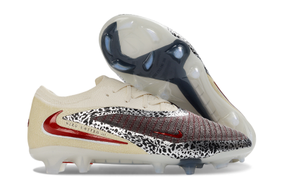 Nike Phantom 6 Elite Low FG Firm Ground Soccer Cleats - Brown/Crimson Red/White
