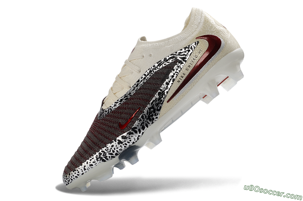 Nike Phantom 6 Elite Low FG Firm Ground Soccer Cleats - Brown/Crimson Red/White 5