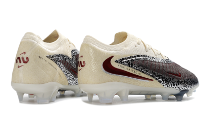 Nike Phantom 6 Elite Low FG Firm Ground Soccer Cleats - Brown/Crimson Red/White