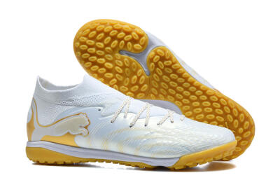 Puma Future 8 Ultimate TF Artificial Turf Soccer Shoes - White/Sunny Yellow/Golden Glow
