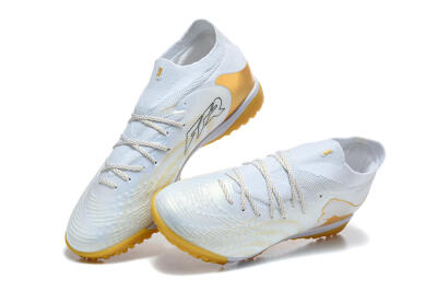 Puma Future 8 Ultimate TF Artificial Turf Soccer Shoes - White/Sunny Yellow/Golden Glow