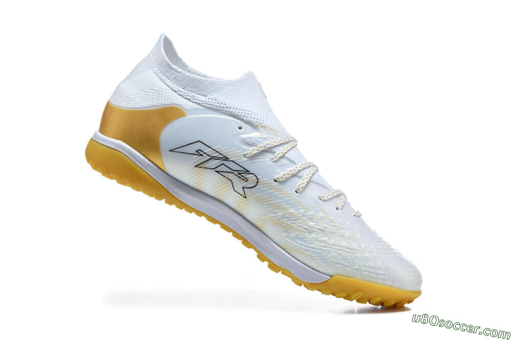 Puma Future 8 Ultimate TF Artificial Turf Soccer Shoes - White/Sunny Yellow/Golden Glow 7