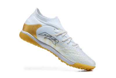 Puma Future 8 Ultimate TF Artificial Turf Soccer Shoes - White/Sunny Yellow/Golden Glow