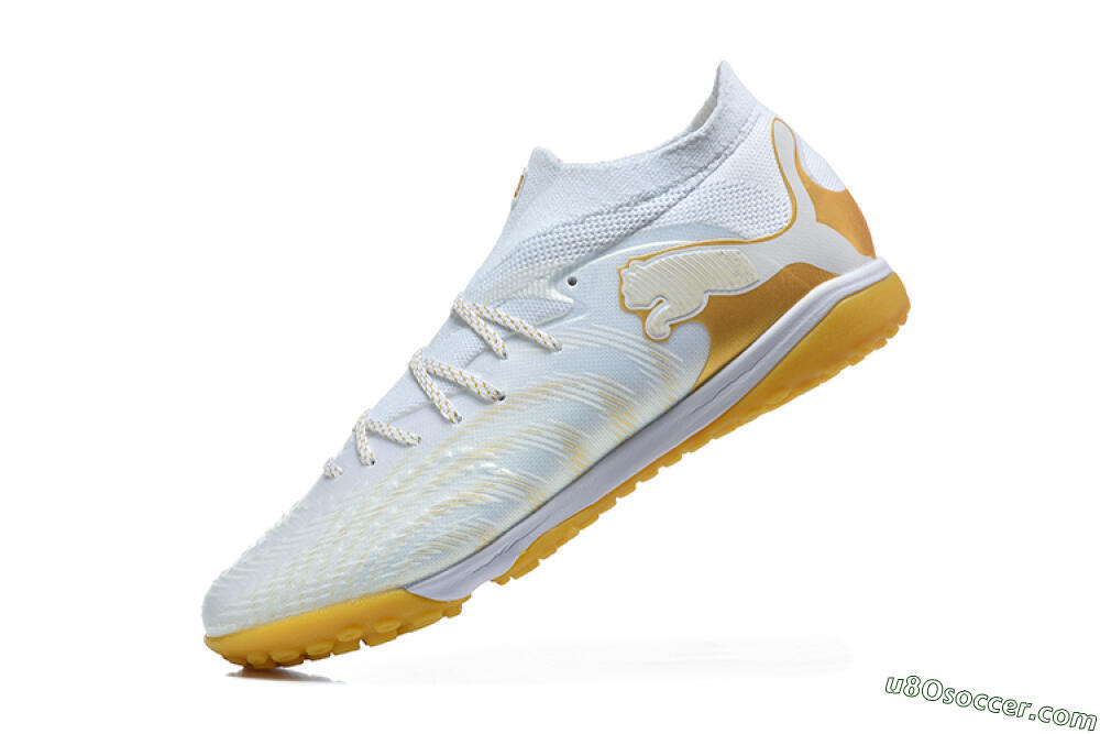 Puma Future 8 Ultimate TF Artificial Turf Soccer Shoes - White/Sunny Yellow/Golden Glow 8