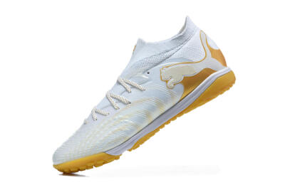 Puma Future 8 Ultimate TF Artificial Turf Soccer Shoes - White/Sunny Yellow/Golden Glow