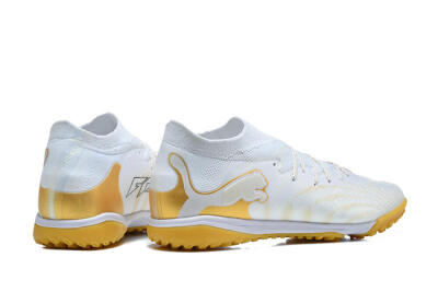 Puma Future 8 Ultimate TF Artificial Turf Soccer Shoes - White/Sunny Yellow/Golden Glow