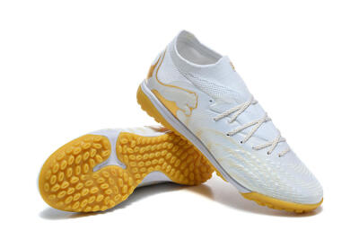 Puma Future 8 Ultimate TF Artificial Turf Soccer Shoes - White/Sunny Yellow/Golden Glow