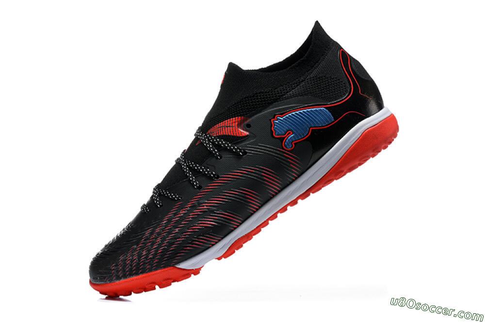 Puma Future 8 Ultimate TF Artificial Turf Soccer Shoes - Black/Fiery Red/Blue Blaze 8