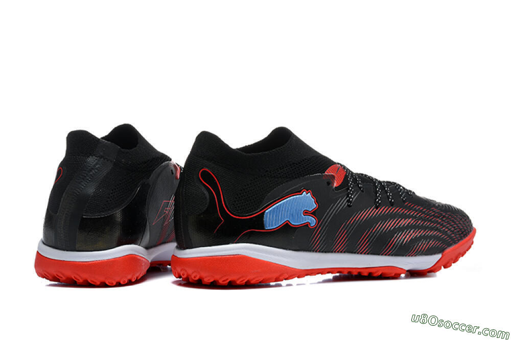 Puma Future 8 Ultimate TF Artificial Turf Soccer Shoes - Black/Fiery Red/Blue Blaze 9