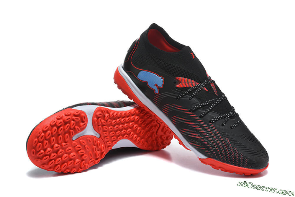 Puma Future 8 Ultimate TF Artificial Turf Soccer Shoes - Black/Fiery Red/Blue Blaze 4