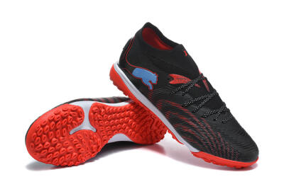 Puma Future 8 Ultimate TF Artificial Turf Soccer Shoes - Black/Fiery Red/Blue Blaze