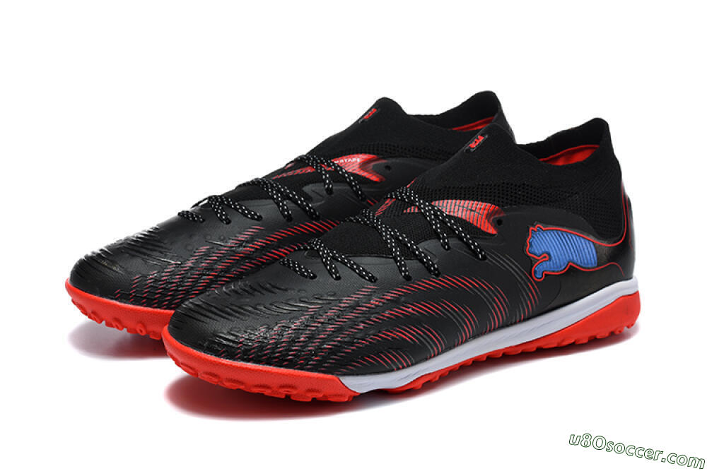 Puma Future 8 Ultimate TF Artificial Turf Soccer Shoes - Black/Fiery Red/Blue Blaze 5