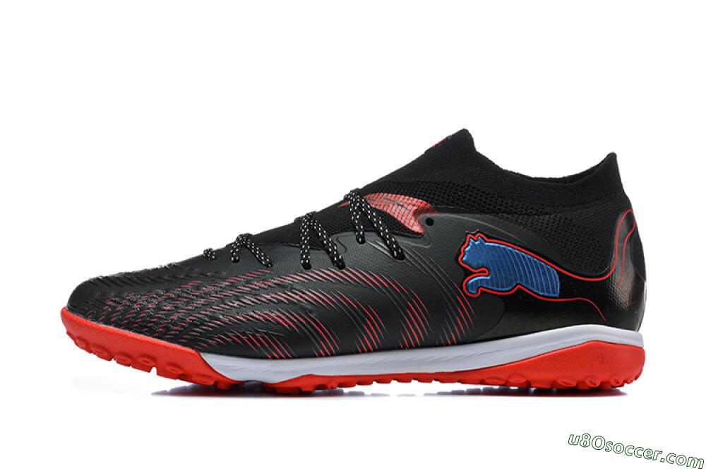 Puma Future 8 Ultimate TF Artificial Turf Soccer Shoes - Black/Fiery Red/Blue Blaze 2