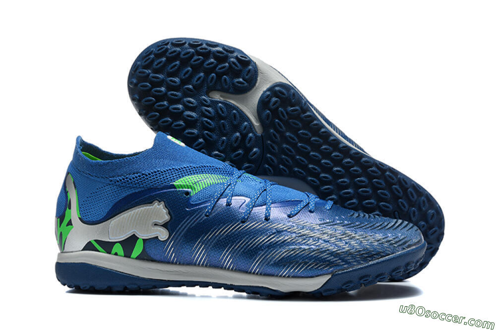 Puma Future 8 Ultimate TF Artificial Turf Soccer Shoes - Blue/Electric Blue/Frosty Green 1