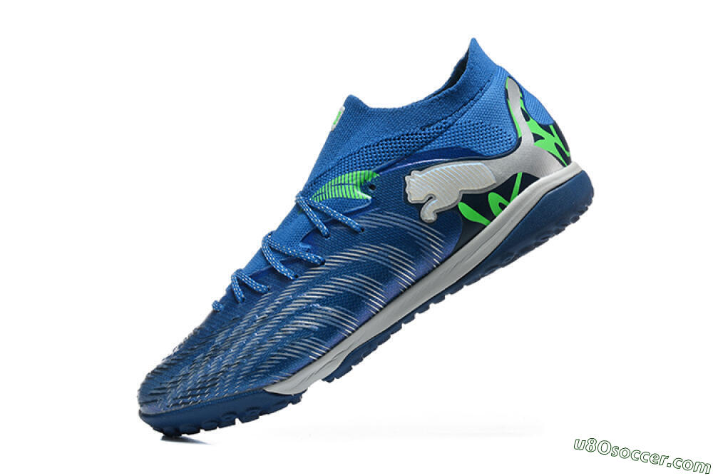 Puma Future 8 Ultimate TF Artificial Turf Soccer Shoes - Blue/Electric Blue/Frosty Green 8