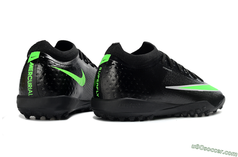 Nike Air Zoom Mercurial Vapor 17 Elite TF Artificial Turf Soccer Shoes - Black/Neon Green/Grey 6