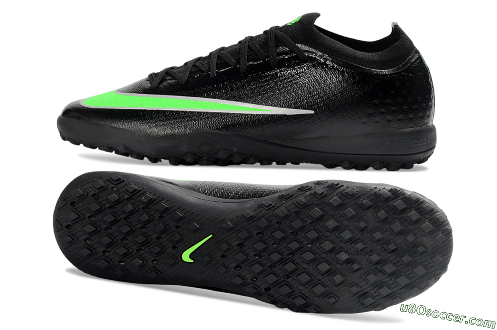Nike Air Zoom Mercurial Vapor 17 Elite TF Artificial Turf Soccer Shoes - Black/Neon Green/Grey 0