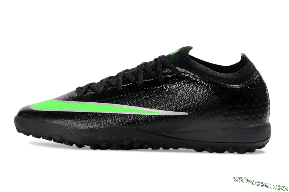 Nike Air Zoom Mercurial Vapor 17 Elite TF Artificial Turf Soccer Shoes - Black/Neon Green/Grey 2