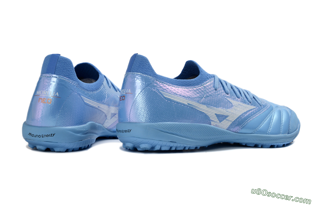 Mizuno Morelia Neo 4 TF Artificial Turf Soccer Shoes - Blue/Sky Blue/Crystal Blue 6