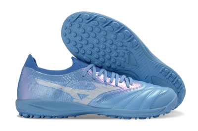 Mizuno Morelia Neo 4 TF Artificial Turf Soccer Shoes - Blue/Sky Blue/Crystal Blue