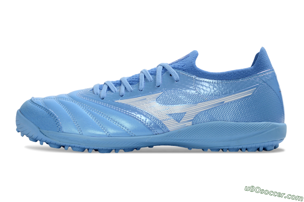 Mizuno Morelia Neo 4 TF Artificial Turf Soccer Shoes - Blue/Sky Blue/Crystal Blue 2