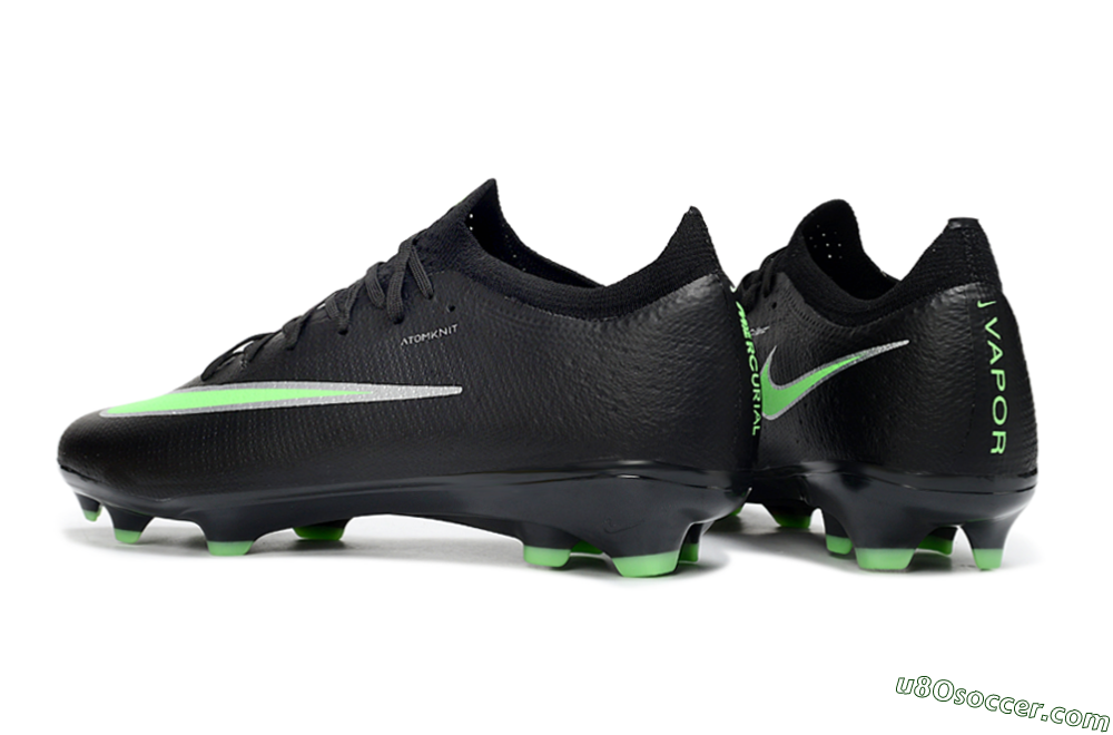Nike Air Zoom Mercurial Vapor 17 Elite FG Firm Ground Soccer Cleats - Black/Electric Green/Metallic Silver 4
