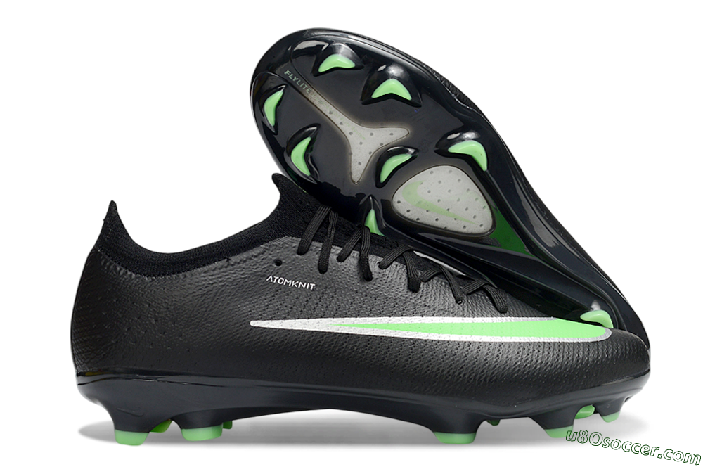Nike Air Zoom Mercurial Vapor 17 Elite FG Firm Ground Soccer Cleats - Black/Electric Green/Metallic Silver 1