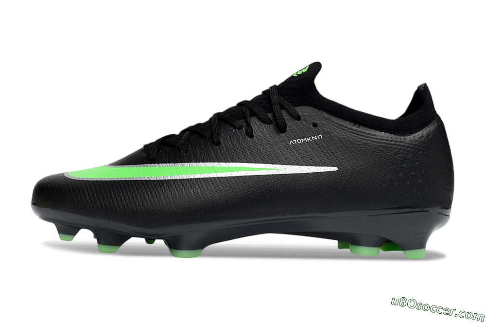 Nike Air Zoom Mercurial Vapor 17 Elite FG Firm Ground Soccer Cleats - Black/Electric Green/Metallic Silver 2