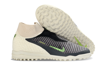 Nike Phantom 6 Elite High TF Artificial Turf Soccer Shoes - Black/Electric Green/Desert Sand