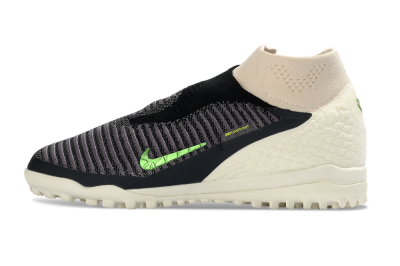 Nike Phantom 6 Elite High TF Artificial Turf Soccer Shoes - Black/Electric Green/Desert Sand