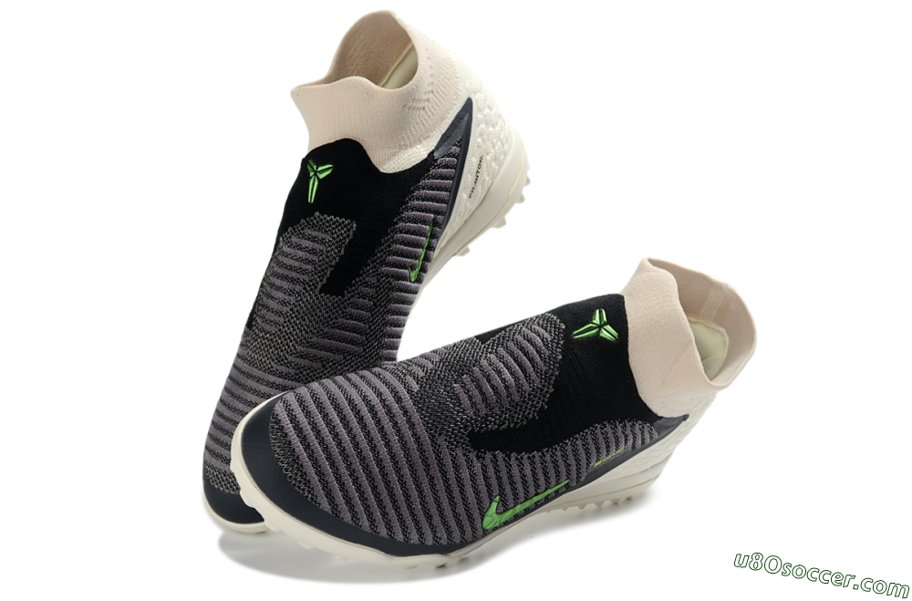 Nike Phantom 6 Elite High TF Artificial Turf Soccer Shoes - Black/Electric Green/Desert Sand 3