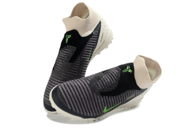 Nike Phantom 6 Elite High TF Artificial Turf Soccer Shoes - Black/Electric Green/Desert Sand
