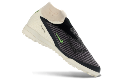 Nike Phantom 6 Elite High TF Artificial Turf Soccer Shoes - Black/Electric Green/Desert Sand
