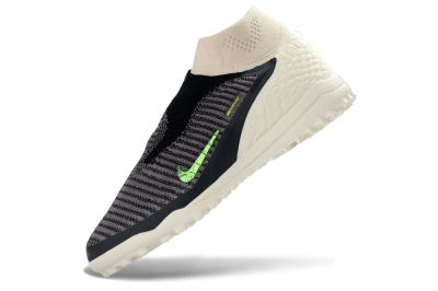 Nike Phantom 6 Elite High TF Artificial Turf Soccer Shoes - Black/Electric Green/Desert Sand