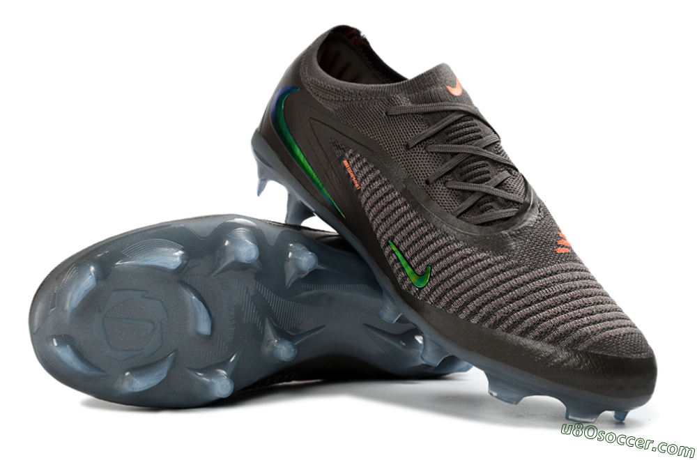 Nike Phantom 6 Elite Low FG Firm Ground Soccer Cleats - Black/Electric Green/Metallic Gray 3