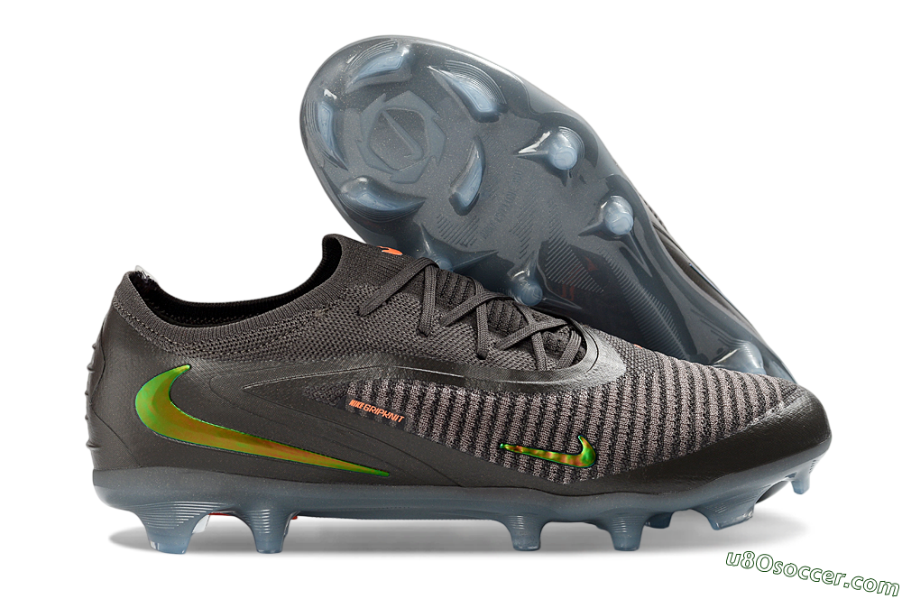 Nike Phantom 6 Elite Low FG Firm Ground Soccer Cleats - Black/Electric Green/Metallic Gray 1