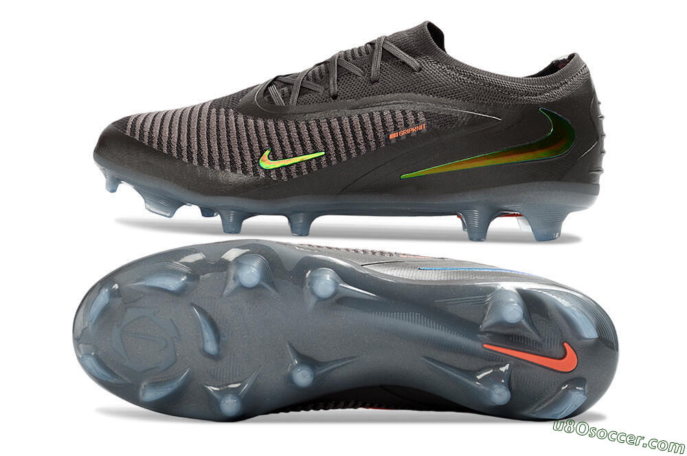 Nike Phantom 6 Elite Low FG Firm Ground Soccer Cleats - Black/Electric Green/Metallic Gray 0