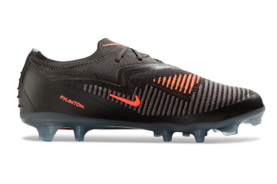 Nike Phantom 6 Elite Low FG Firm Ground Soccer Cleats - Black/Electric Green/Metallic Gray