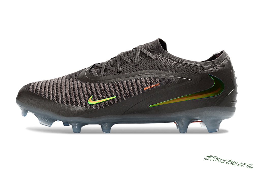 Nike Phantom 6 Elite Low FG Firm Ground Soccer Cleats - Black/Electric Green/Metallic Gray 2