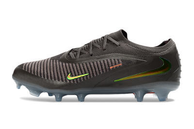 Nike Phantom 6 Elite Low FG Firm Ground Soccer Cleats - Black/Electric Green/Metallic Gray