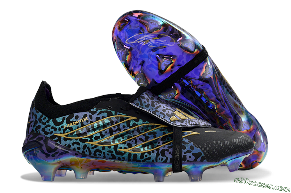 Adidas Predator 26 Elite Fold-Over Tongue FG Firm Ground Soccer Cleats - Black/Vibrant Purple/Gold 1