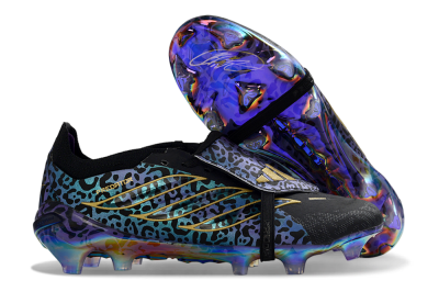 Adidas Predator 26 Elite Fold-Over Tongue FG Firm Ground Soccer Cleats - Black/Vibrant Purple/Gold