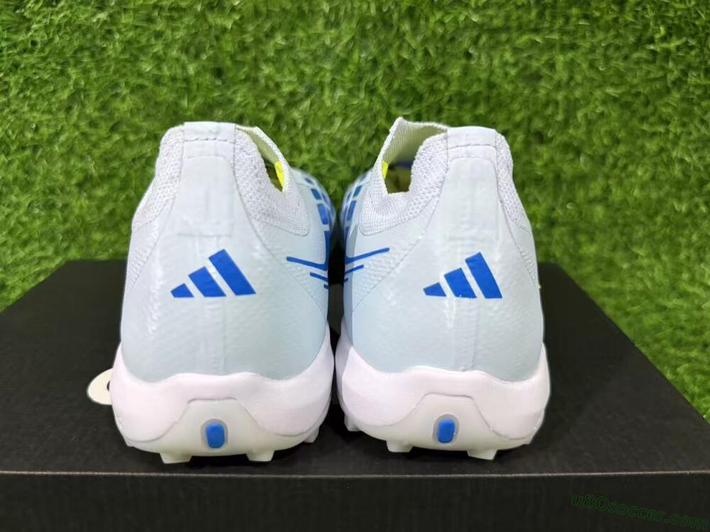 Adidas Predator 26 Elite Laceless TF Artificial Turf Soccer Shoes - Blue/Sky Blue/Lime Green