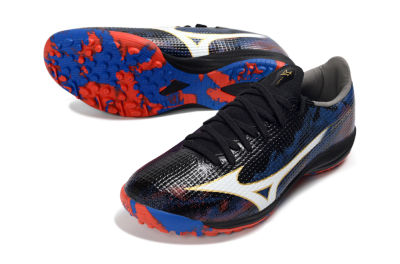 Mizuno Alpha 3 Elite TF Artificial Turf Soccer Shoes - Black/Crimson Red/Cerulean Blue