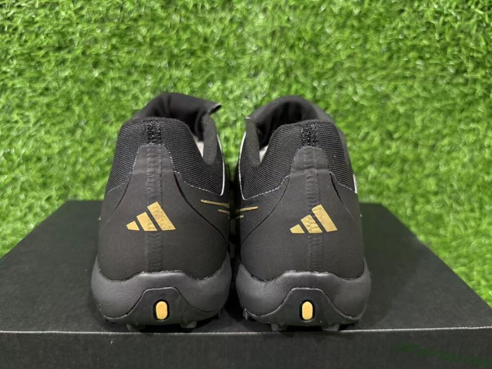 Adidas Predator 26 Elite Fold-Over Tongue TF Artificial Turf Soccer Shoes - Black/Gold Accent/Black Base