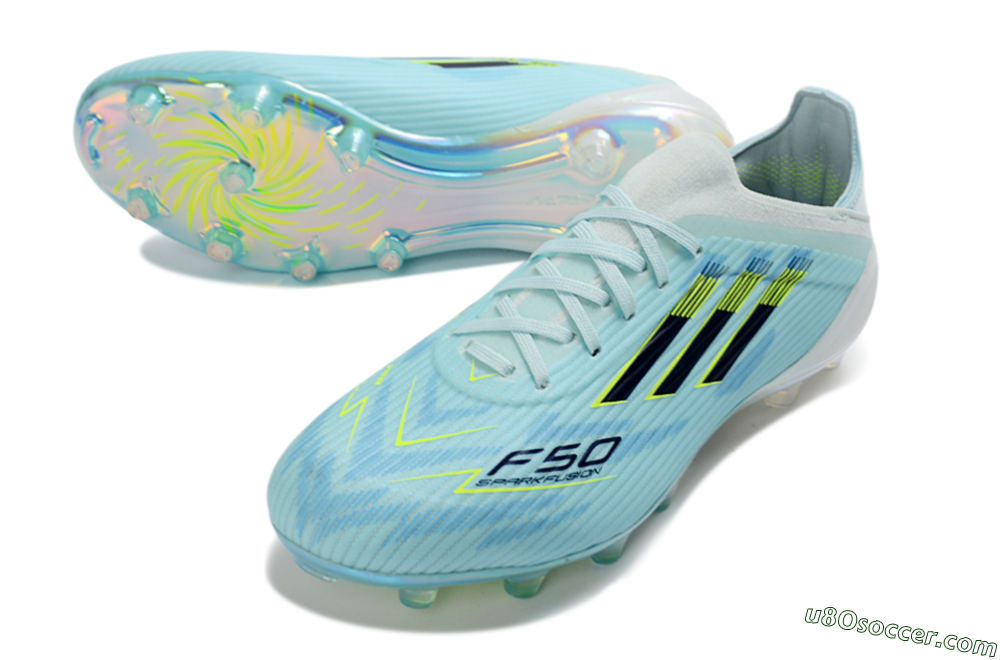 Adidas F50 Elite FG Firm Ground Soccer Cleats - Aqua/Electric Blue/Shimmering Lime 3